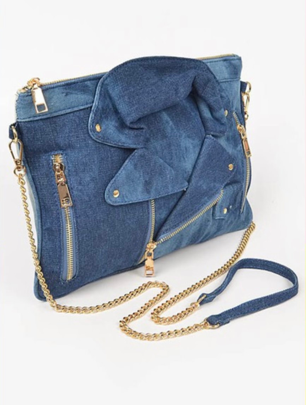 Denim Jacket Crossbody Clutch Purse